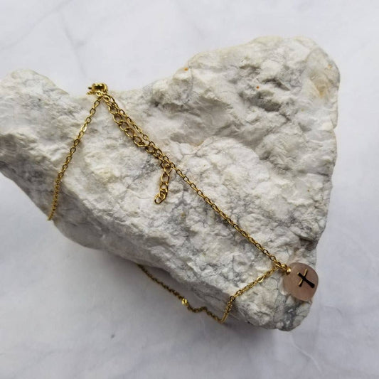 Gemstone with Cross Pendant Necklace