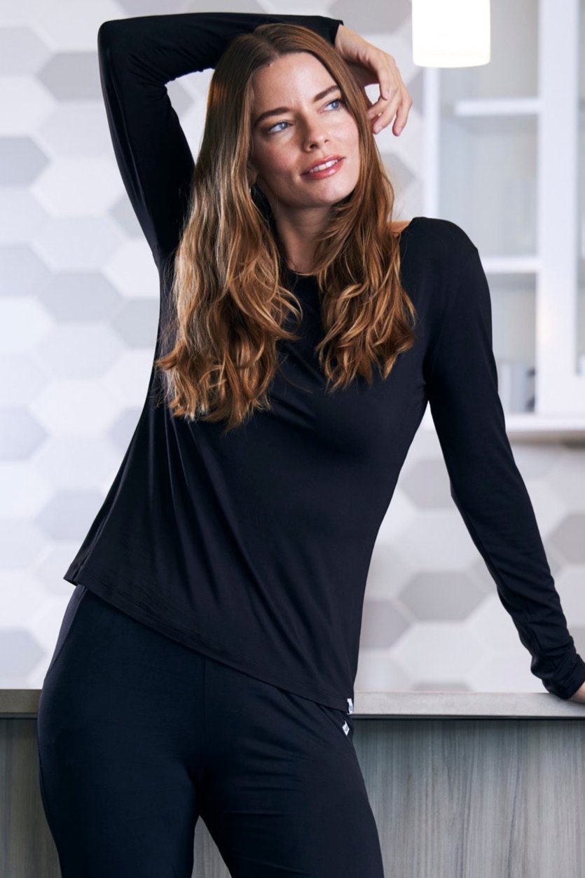 Spun Bamboo Women's Long-Sleeve Lounge T-Shirt – Bamboo Viscose Blend