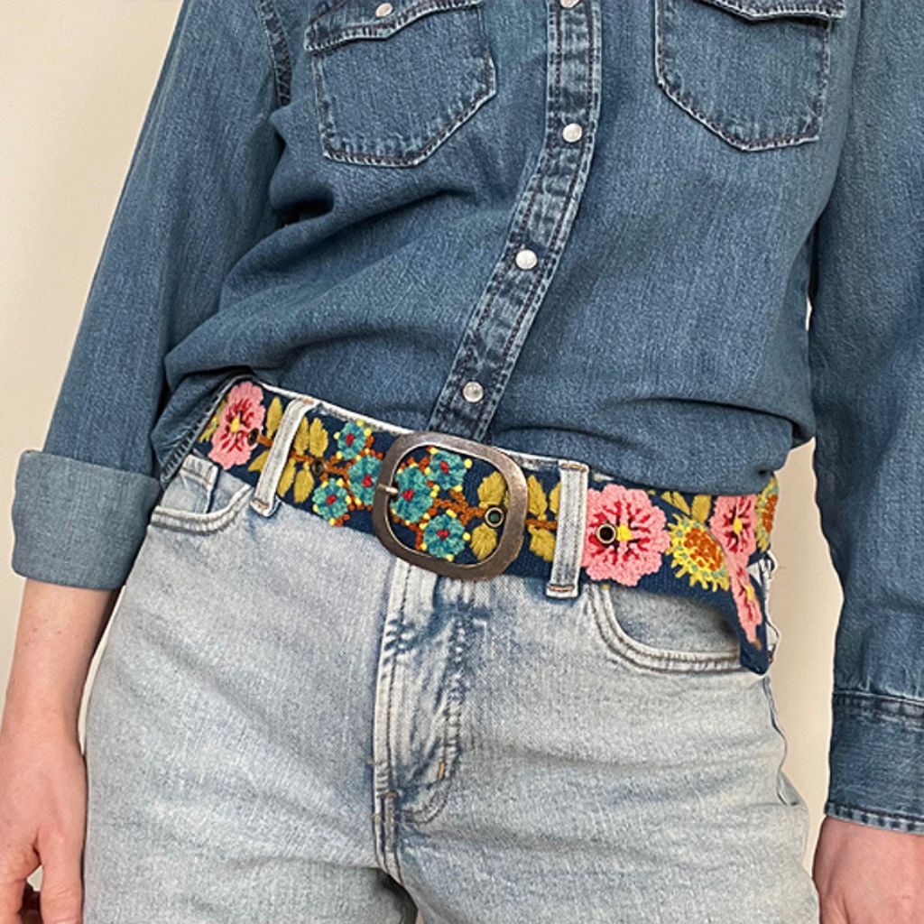 Sunshine Daydream Embroidered Wool Belt