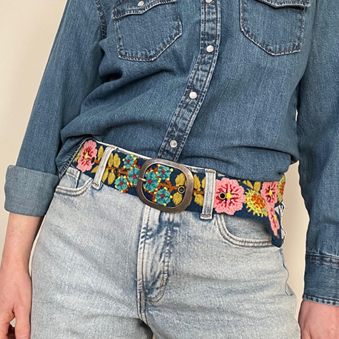 Sunshine Daydream Embroidered Wool Belt