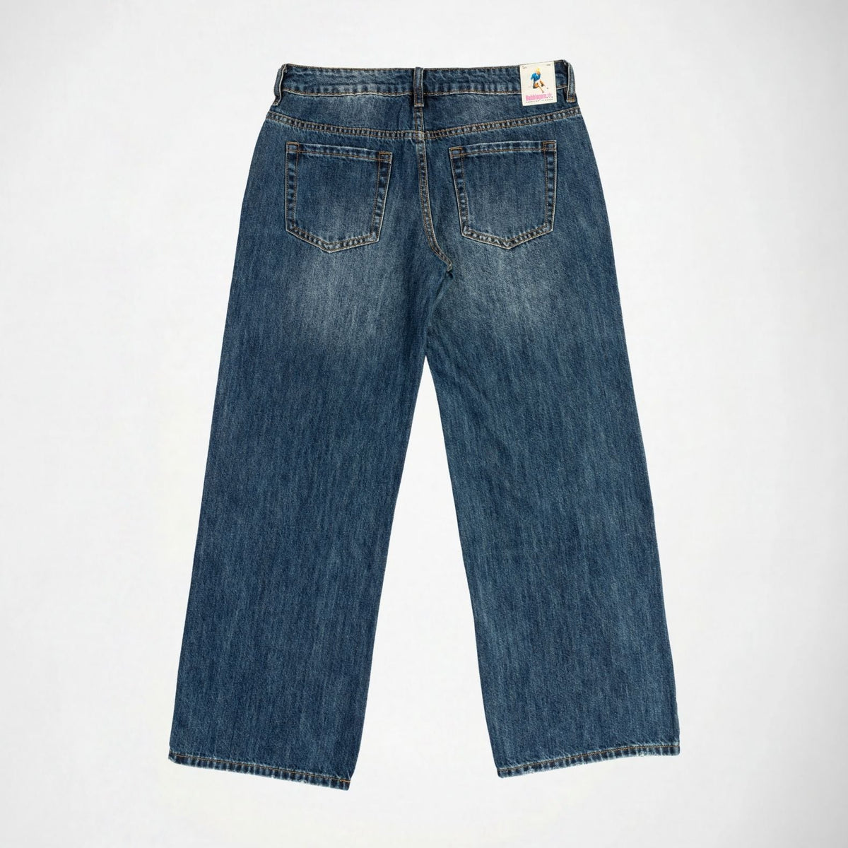 BUBBLEGUM USA Lisa Bright Flowers Women's Baggy Wide-Leg Jeans