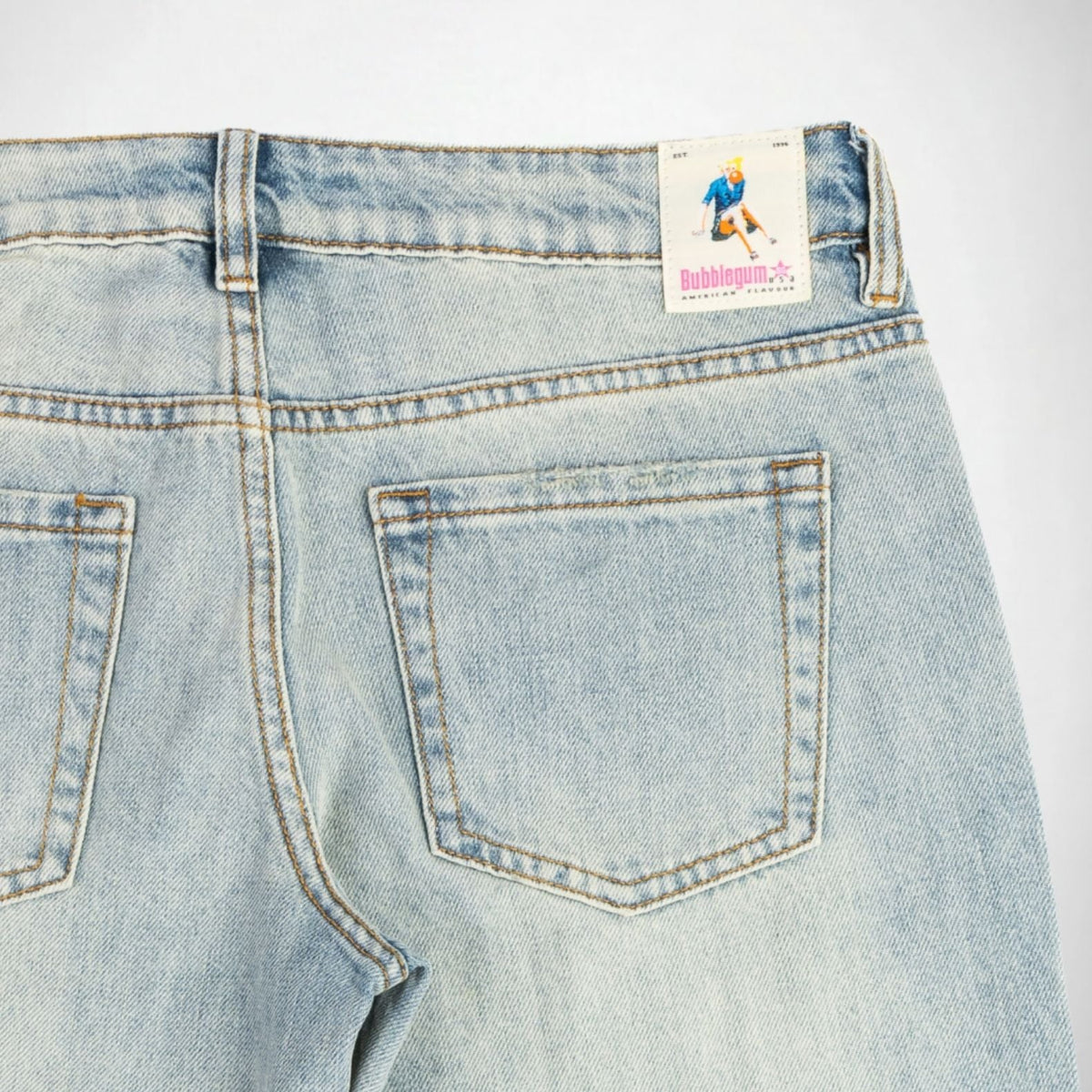 BUBBLEGUM USA Lisa Women's Floral Embroidered Baggy Wide-Leg Jeans