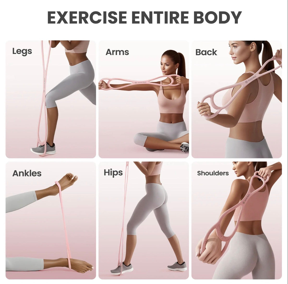 FlexTone 8-Shaped Resistance Bands for Full-Body Workouts