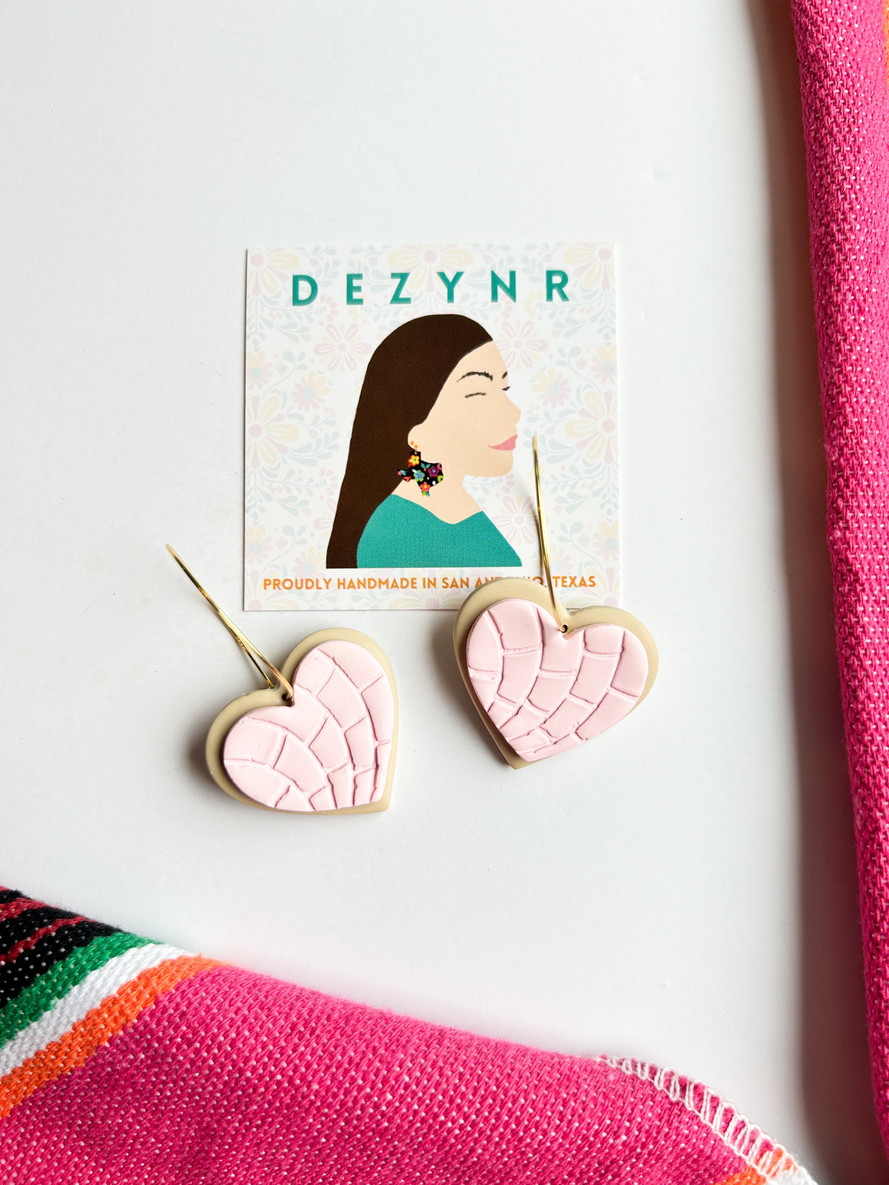 Pink Concha Hoops