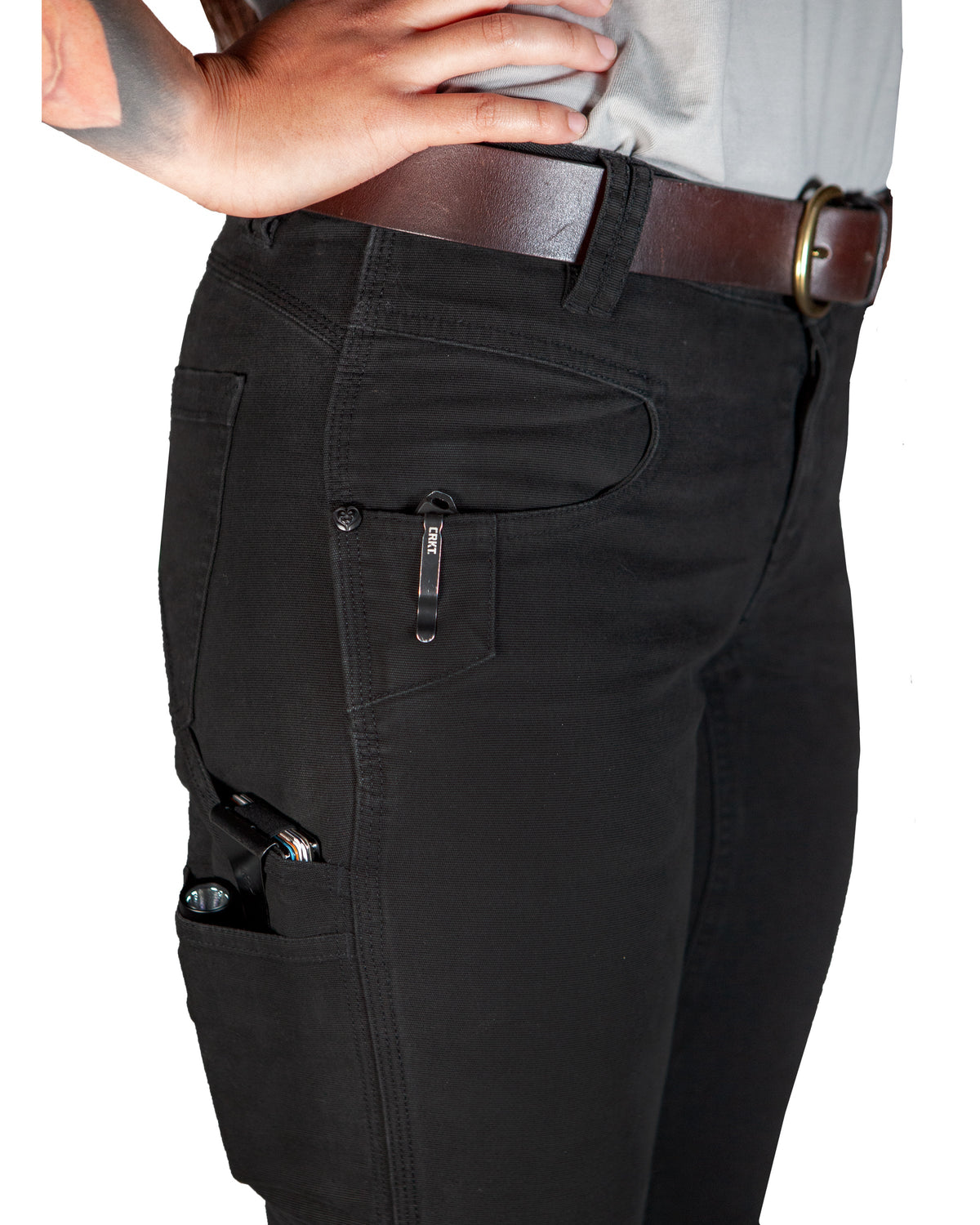 Kestral Women's Stretch Canvas Cargo Pants - Black