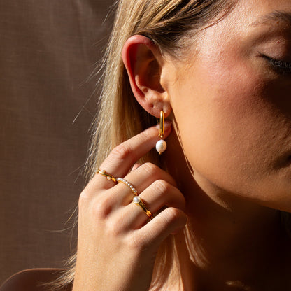 Vesta Pearl Hoop Earrings