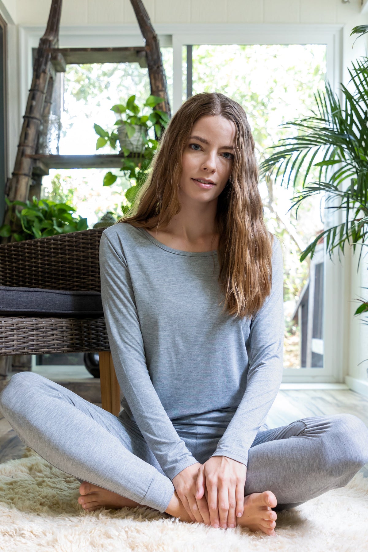 Spun Bamboo Women's Long-Sleeve Lounge T-Shirt – Bamboo Viscose Blend