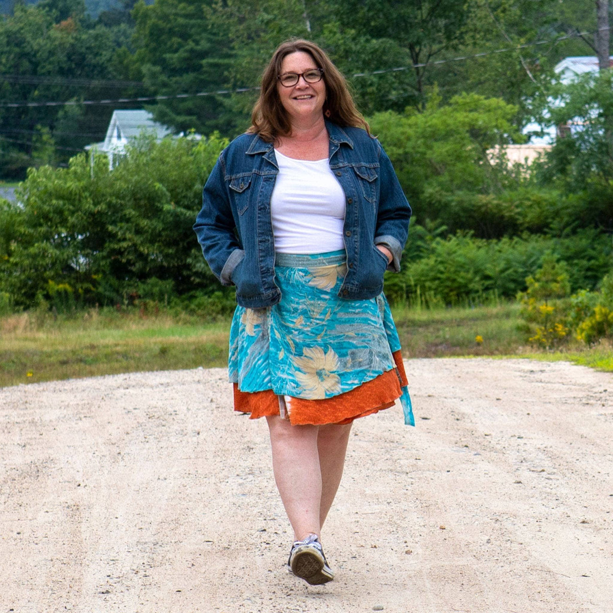 Darn Good Yarn Original Recycled Sari Wrap Skirt – Reversible & Adjustable