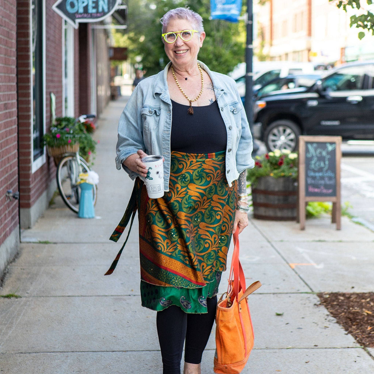 Darn Good Yarn Original Recycled Sari Wrap Skirt – Reversible & Adjustable