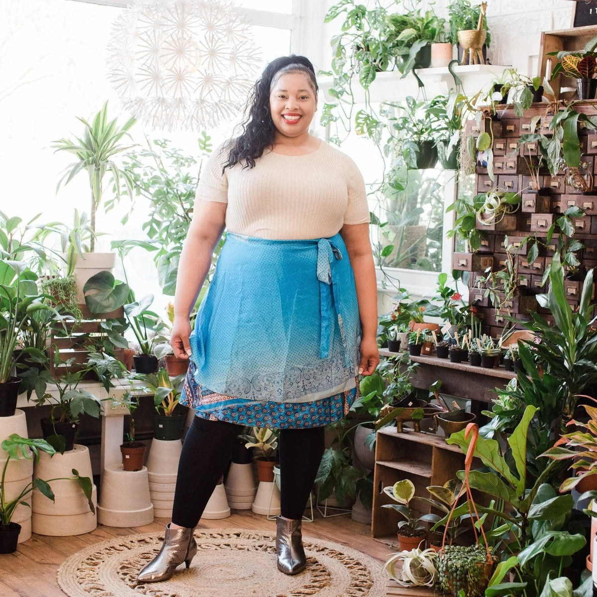 Darn Good Yarn Original Recycled Sari Wrap Skirt – Reversible & Adjustable
