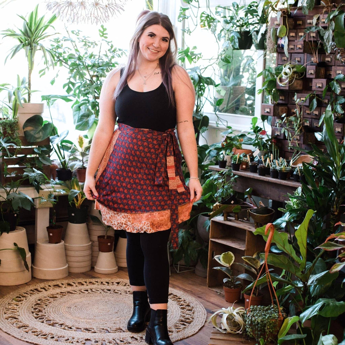 Darn Good Yarn Original Recycled Sari Wrap Skirt – Reversible & Adjustable