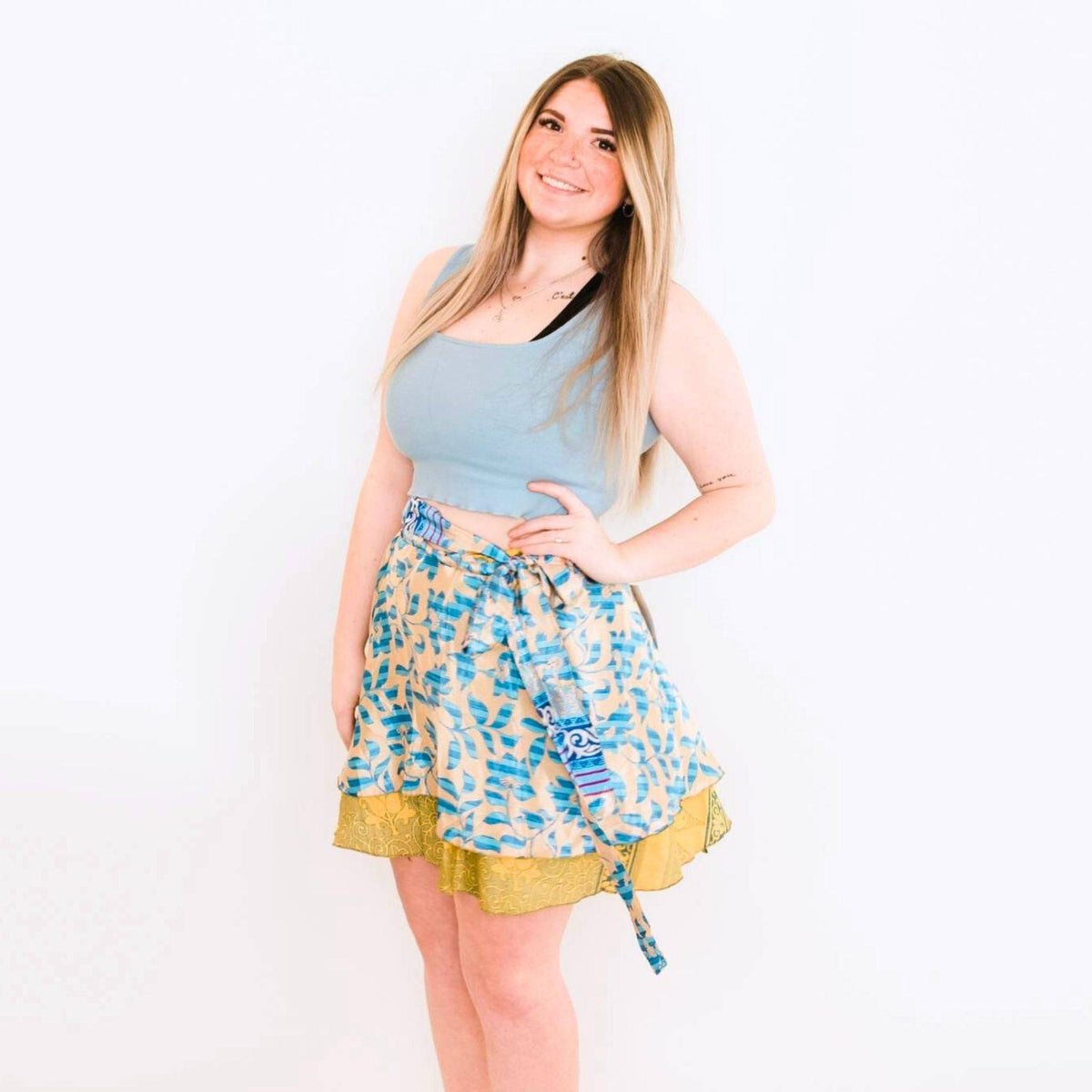 Darn Good Yarn Original Recycled Sari Wrap Skirt – Reversible & Adjustable