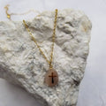 Gemstone with Cross Pendant Necklace