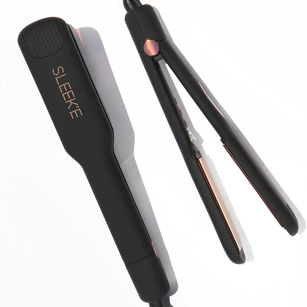 SLEEK'E HAIR 2-Inch Titanium Flat Iron – Black & Rose Gold