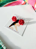 Red rose studs