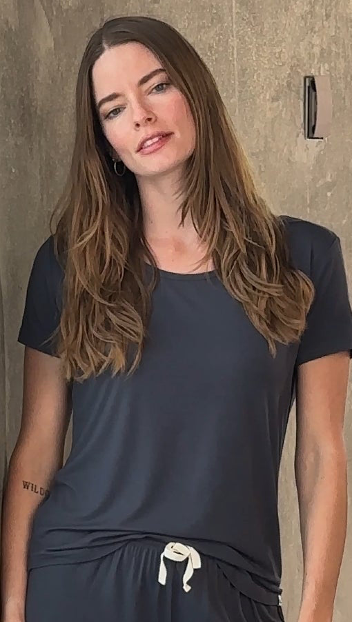 Spun Bamboo Women's Lounge T-Shirt & Shorts Set – Bamboo Viscose Blend