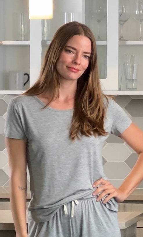 Spun Bamboo Women's Lounge T-Shirt & Shorts Set – Bamboo Viscose Blend