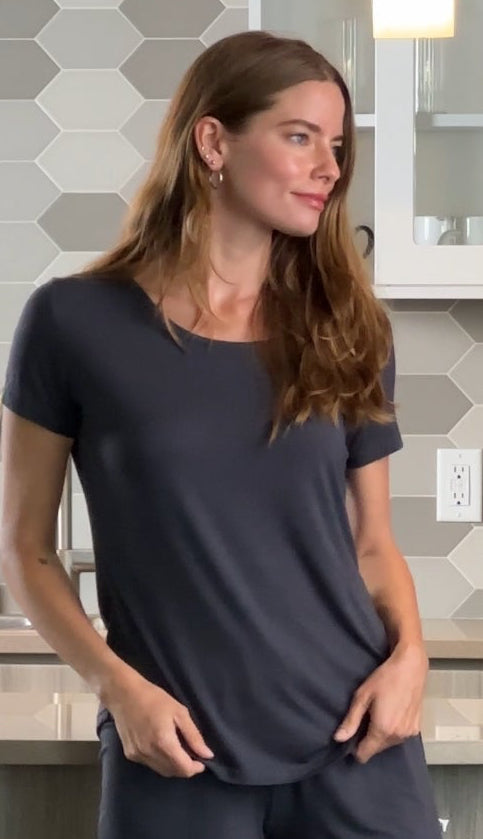 Spun Bamboo Women's Lounge T-Shirt & Shorts Set – Bamboo Viscose Blend