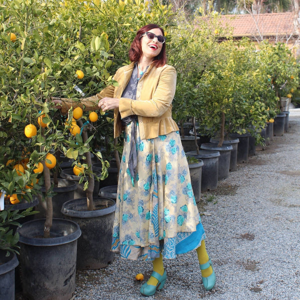 Darn Good Yarn Original Recycled Sari Wrap Skirt – Reversible & Adjustable