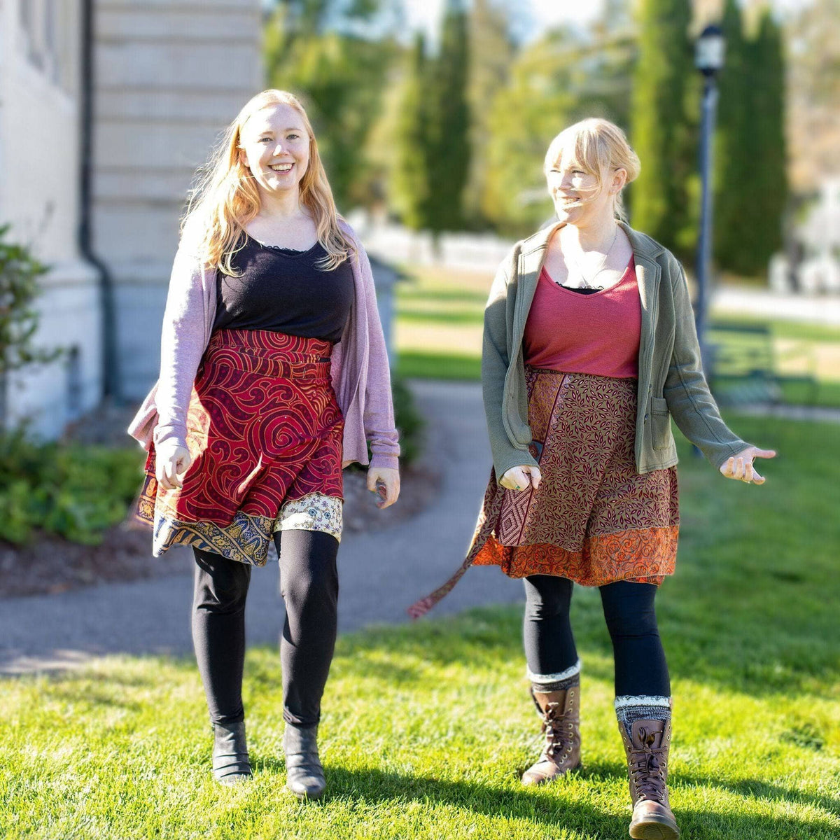 Darn Good Yarn Original Recycled Sari Wrap Skirt – Reversible & Adjustable