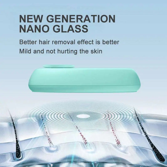 Teal Nano Glass Crystal Hair Eraser Removal Tool
